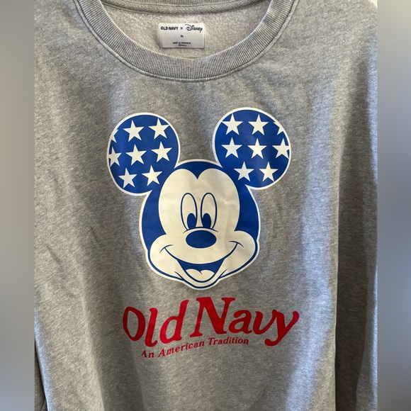 Old Navy x Disney Mickey Mouse Women’s Gray Crew Neck Sweatshirt XL NWOT - Picture 3 of 12